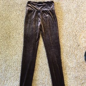 Grey/purple velvet high waisted leggings